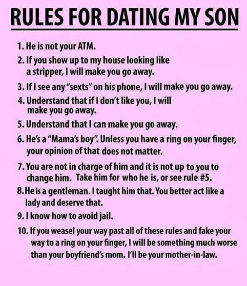 Funny Memes - rules for dating my son