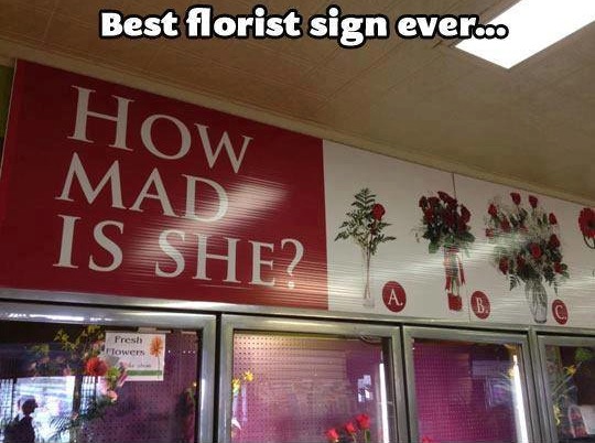 Funny Memes: best florist sign ever