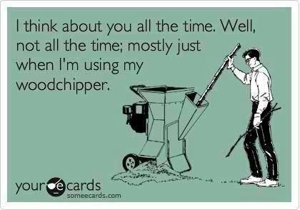 Funny Memes - Ecards - using my woodchipper