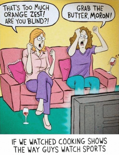 Funny Memes Cooking shows vs Sports