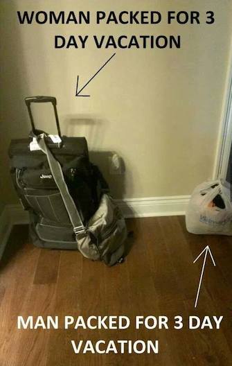 Funny Memes - women vs men packing